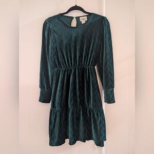 Rare Editions Teal Velvet Kids Dress/ Like New
